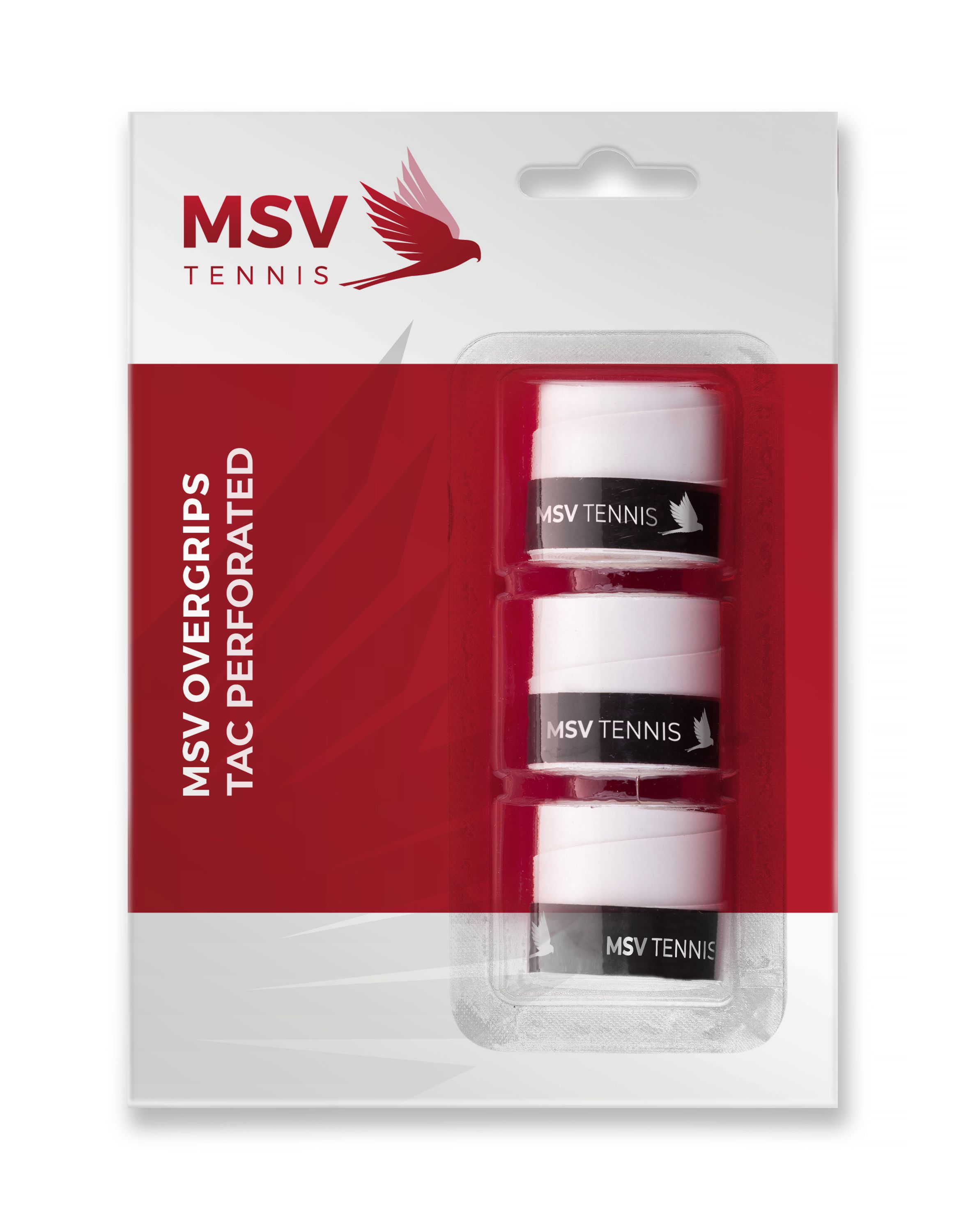 MSV Overgrip Tac perforated,  3 / pack, white